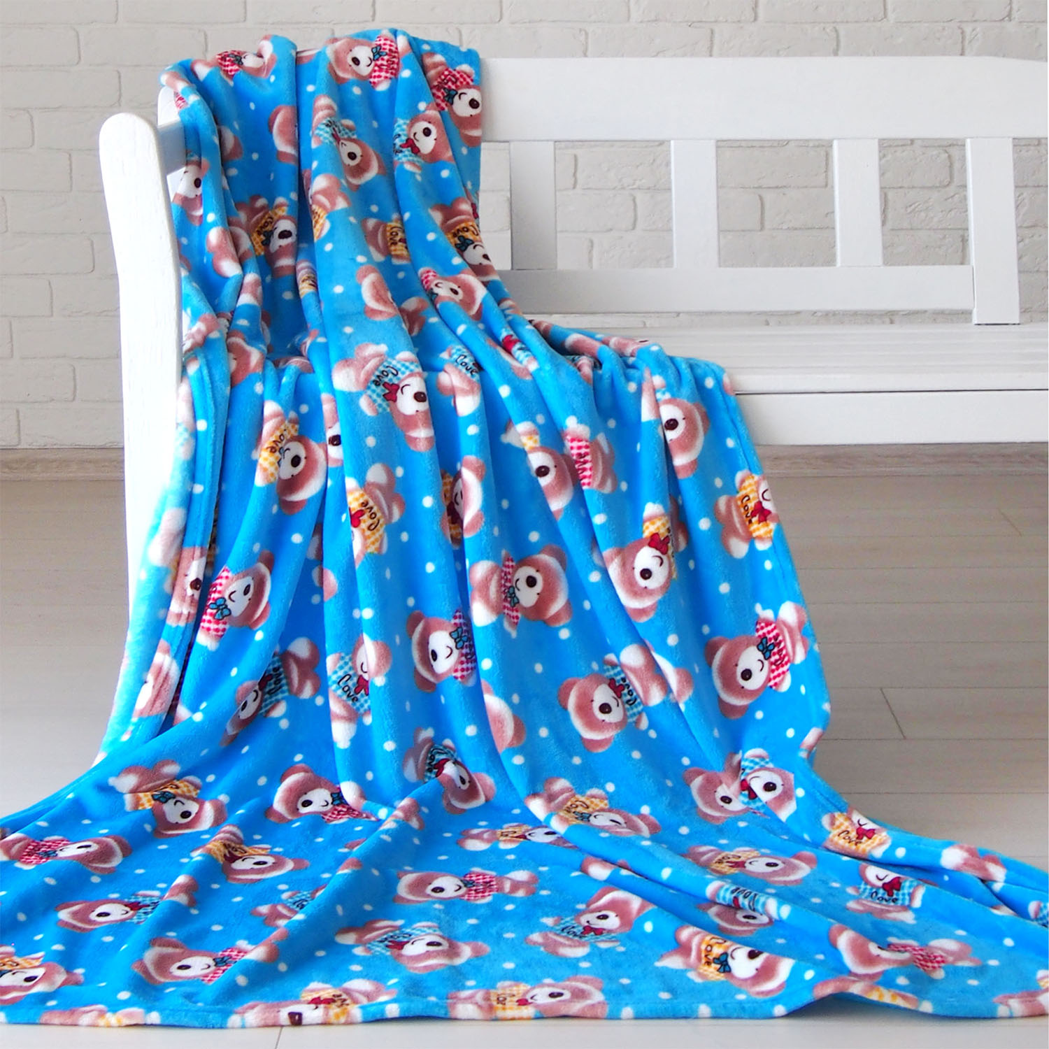 Детский плед ДАРСИ 140х200см голубой