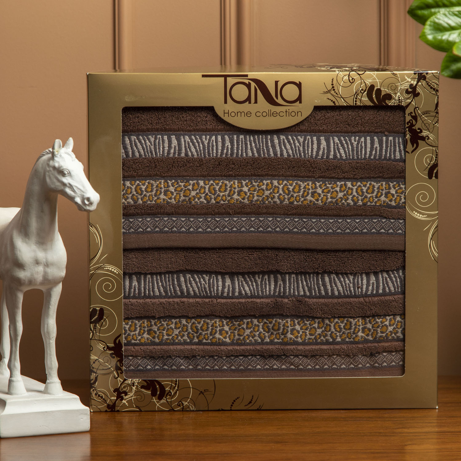 Набор полотенец НАОМИ темно-коричневый