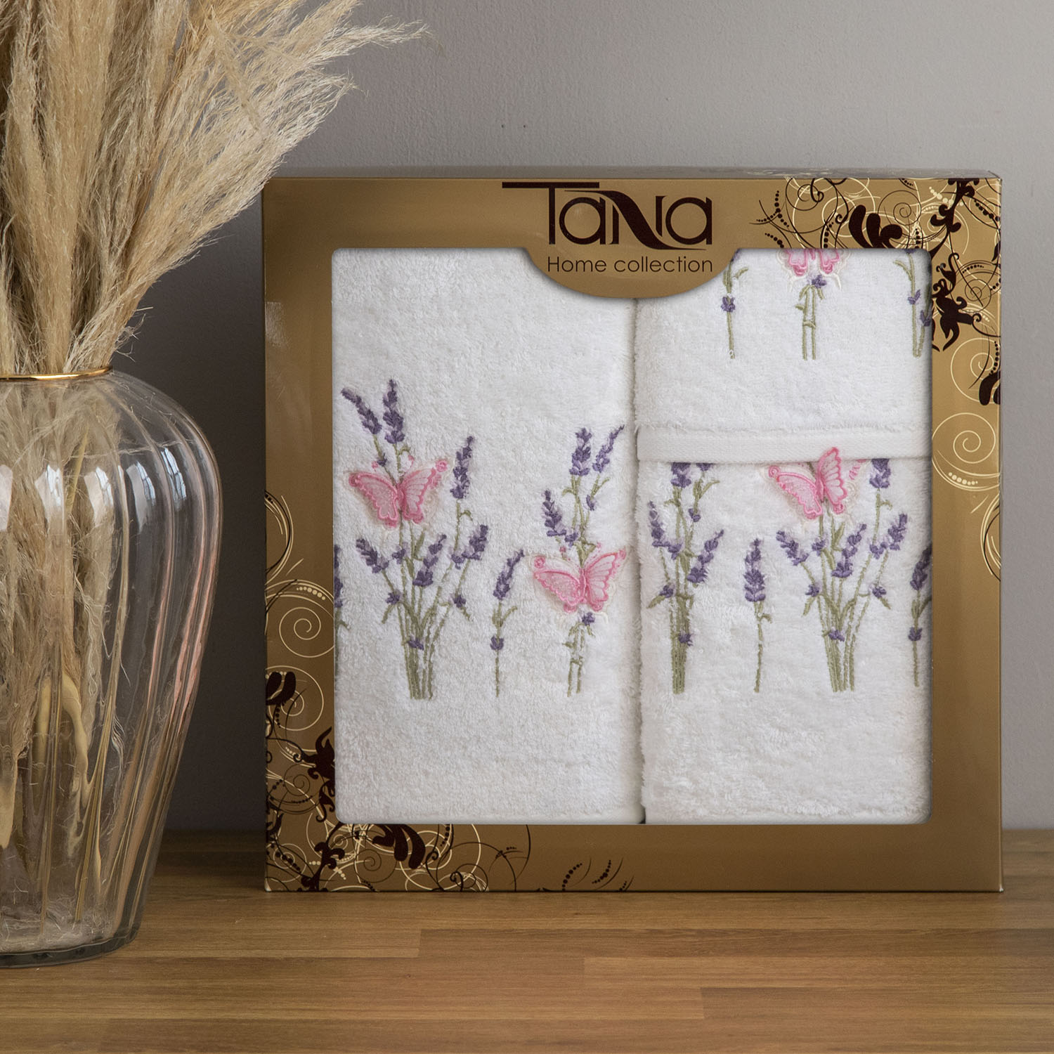 Набор полотенец БАТЕРФЛЯЙ 3Д белый из 3х