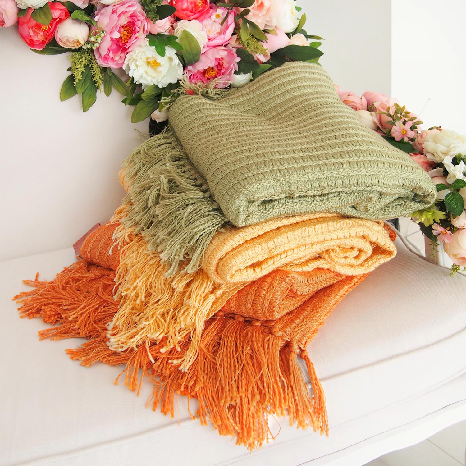 Плед с кистями TN-02 150х200см желтый