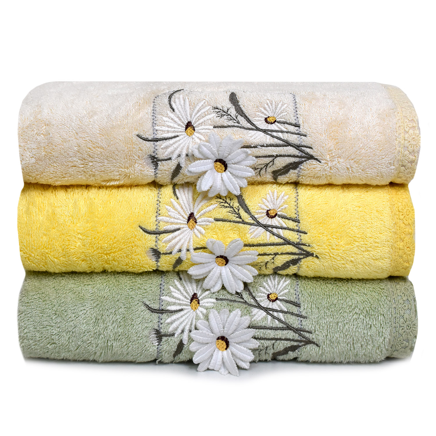 Полотенце ДЕЙЗИ 3Д желтое