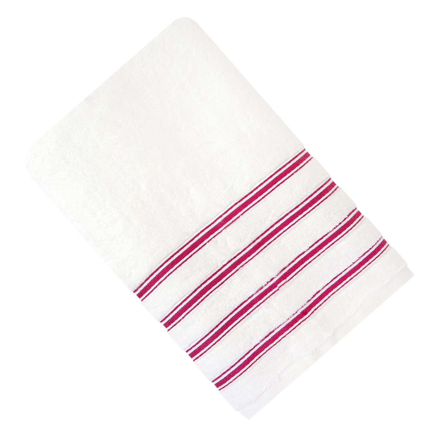 Полотенце ЭДЕМ белое с бордовой полосой
