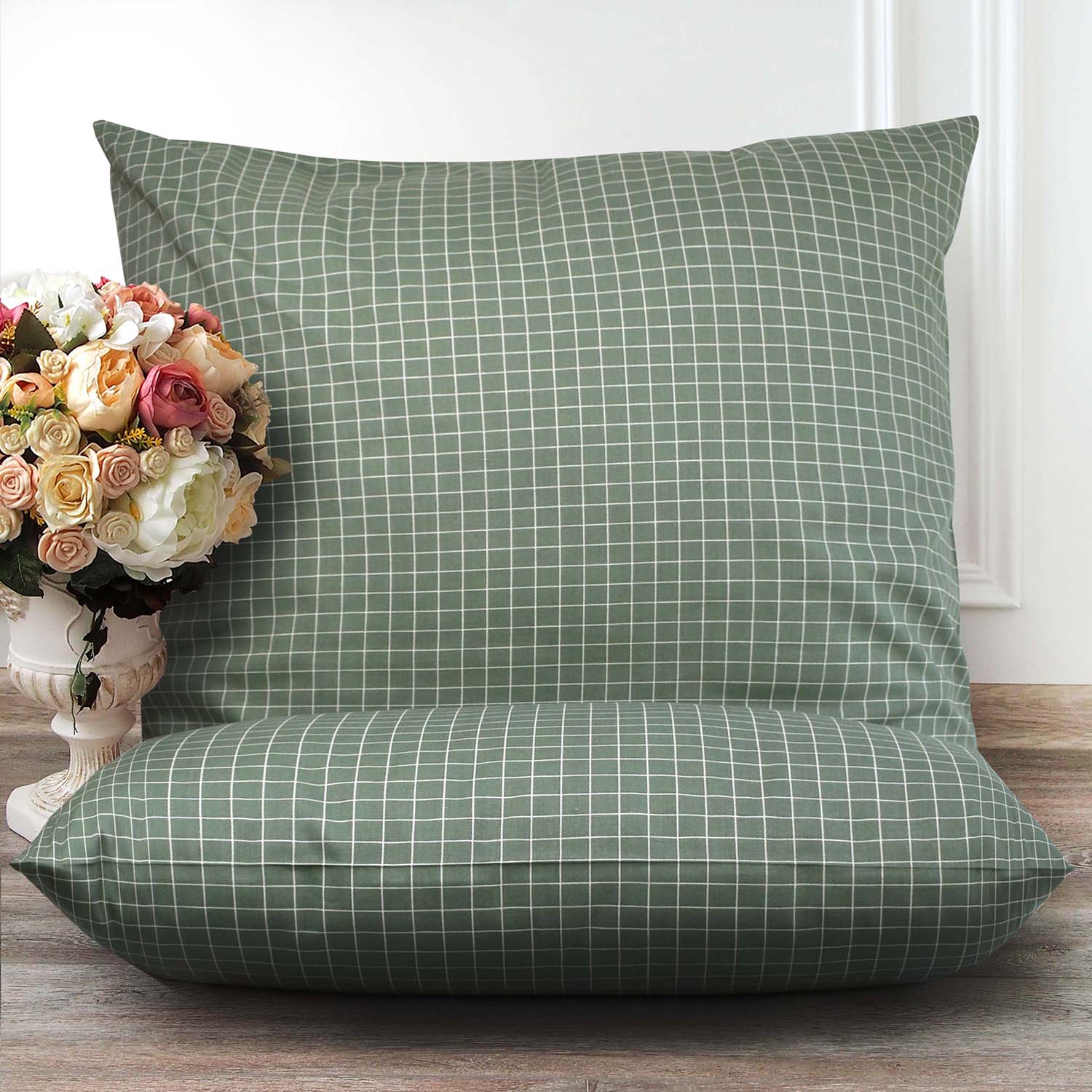 Набор наволочек Сатин-Комфорт зеленые 15-69