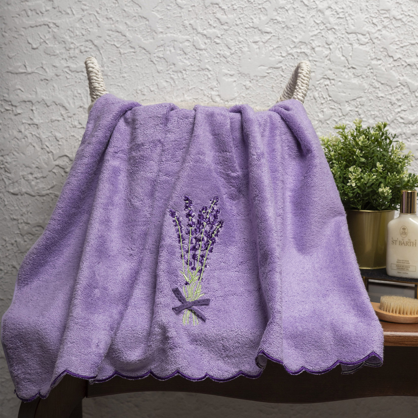 Полотенце ЛАВАНДА-1 темно-сиреневое