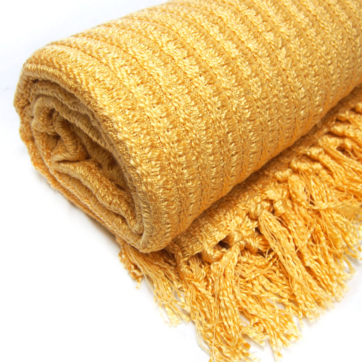 Плед с кистями TN-02 150х200см желтый