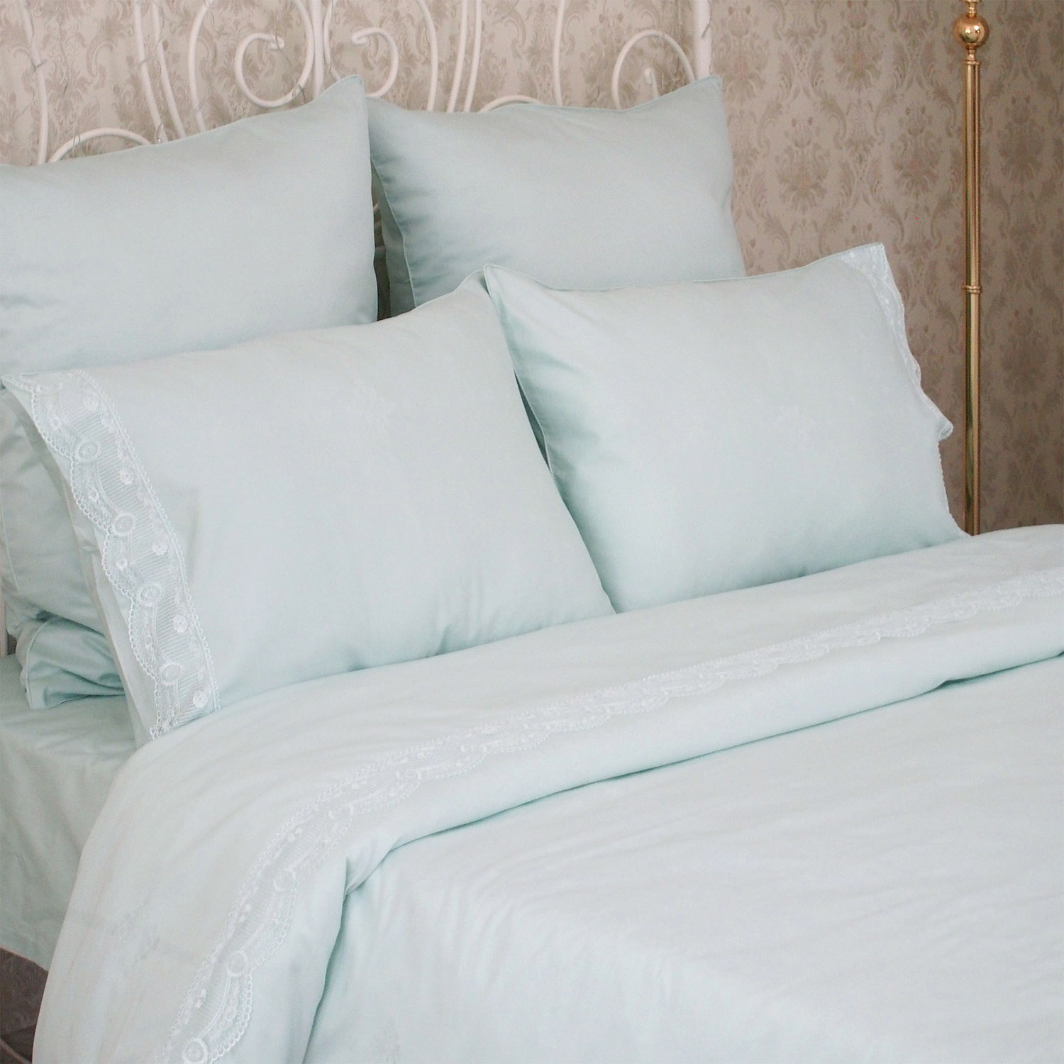 Комплект постельного белья Бамбук-Жаккард Премиум ментол 0450