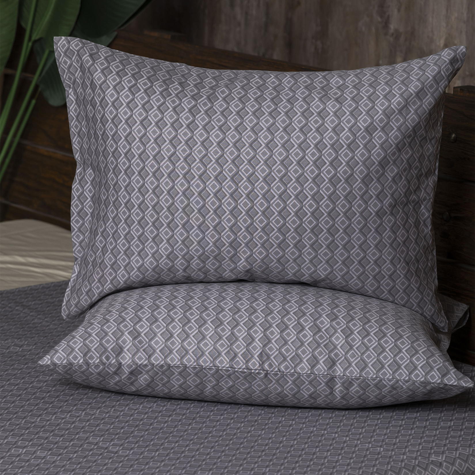 Набор наволочек Сатин-Комфорт темно-серый 16-01 В