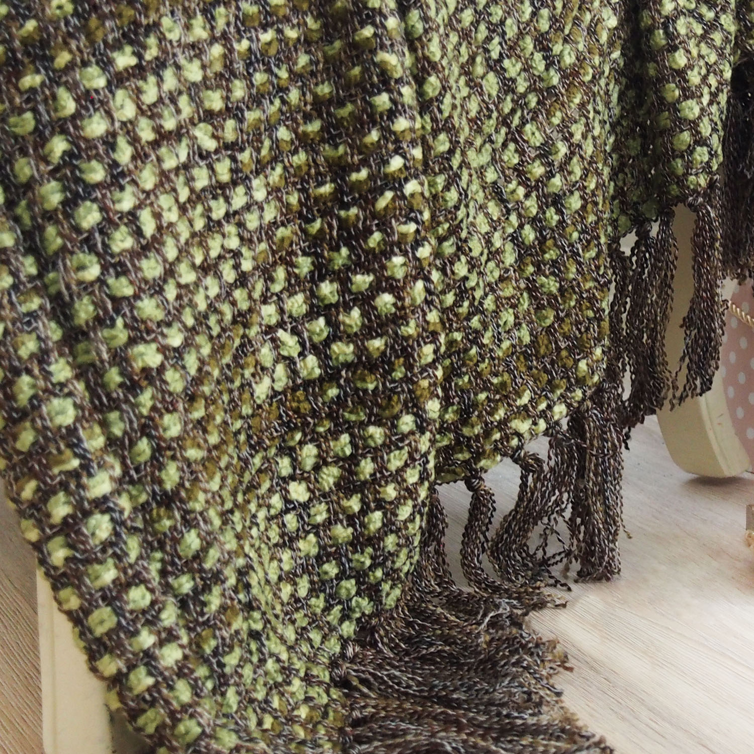 Плед с кистями 8А036 150х200см зеленый