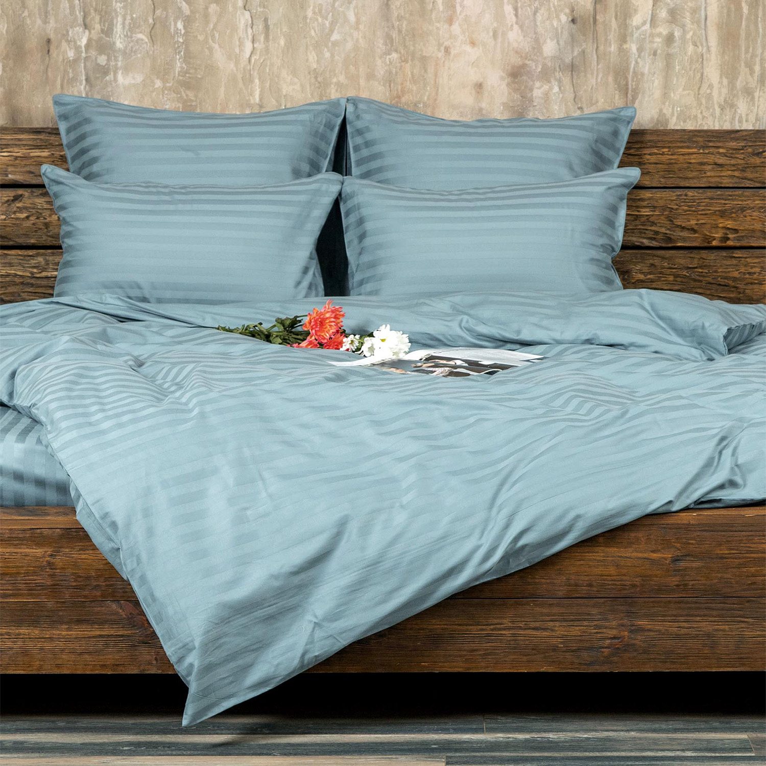 Пододеяльник Сатин-Страйп тиффани 6817