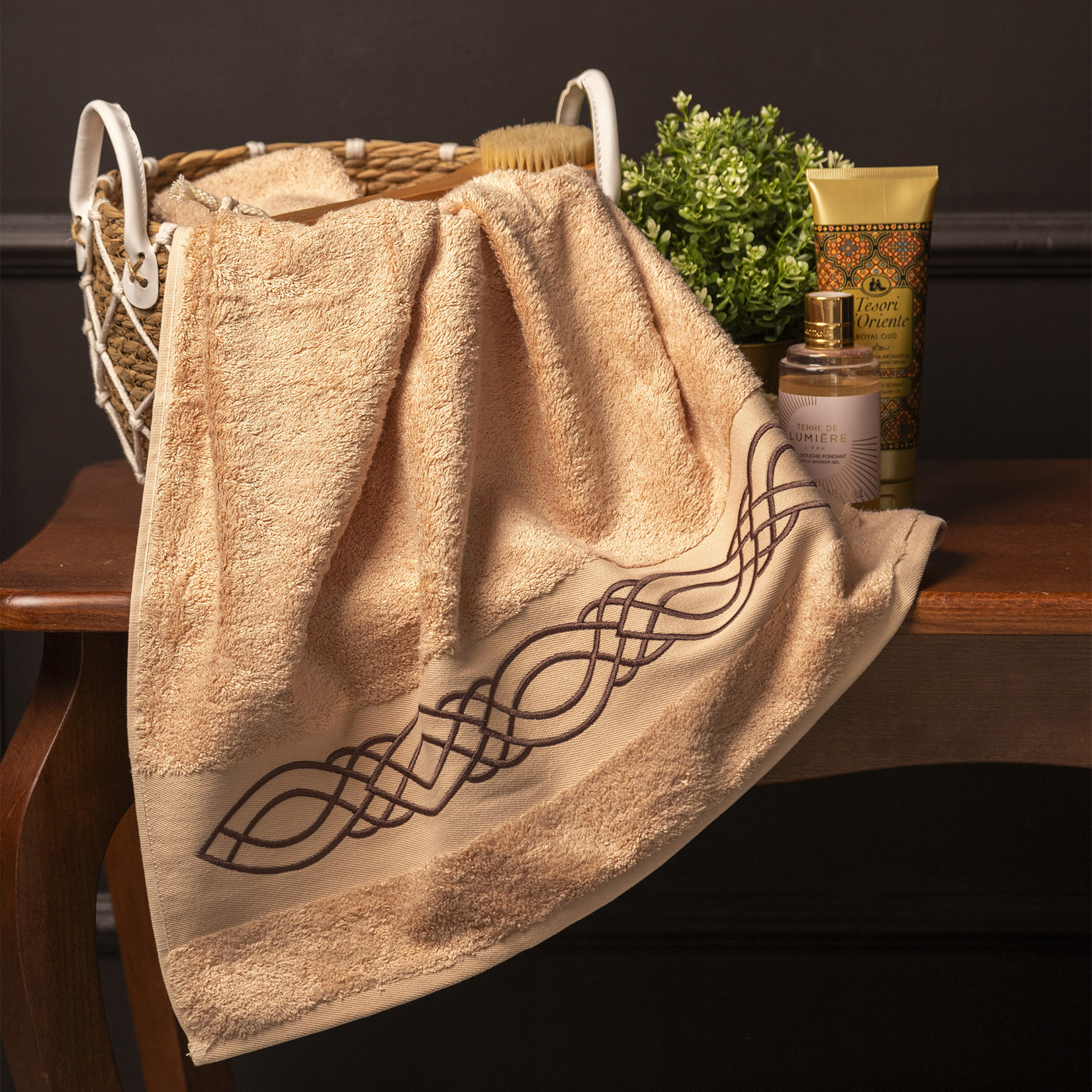 Полотенце ЛЮКСУРИ бежевое