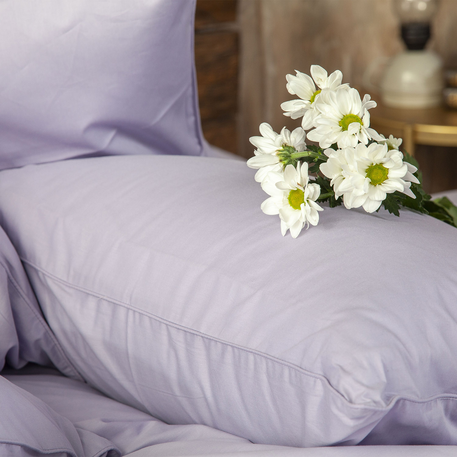 Комплект постельного белья Сатин-Люкс однотонный сиреневый 3907