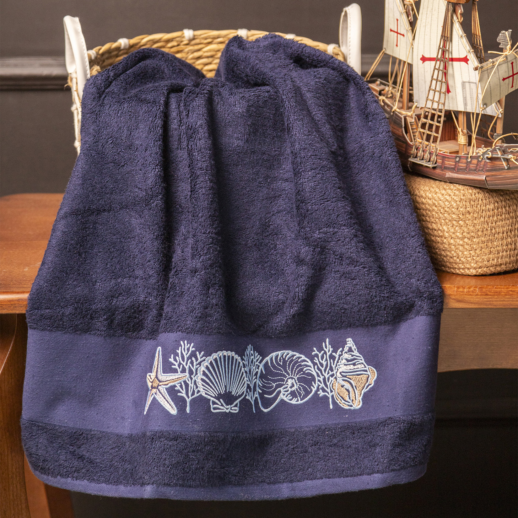 Полотенце СИ ШЕЛЛ темно-синее