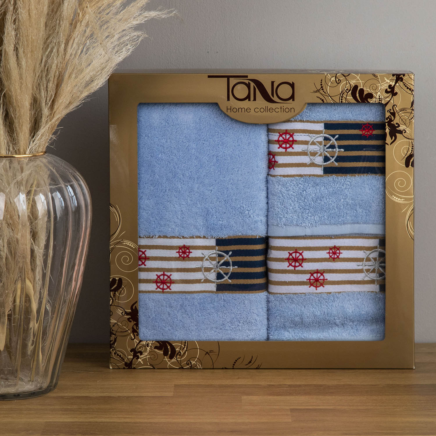 Набор полотенец КАЛИПСО голубой из 3х