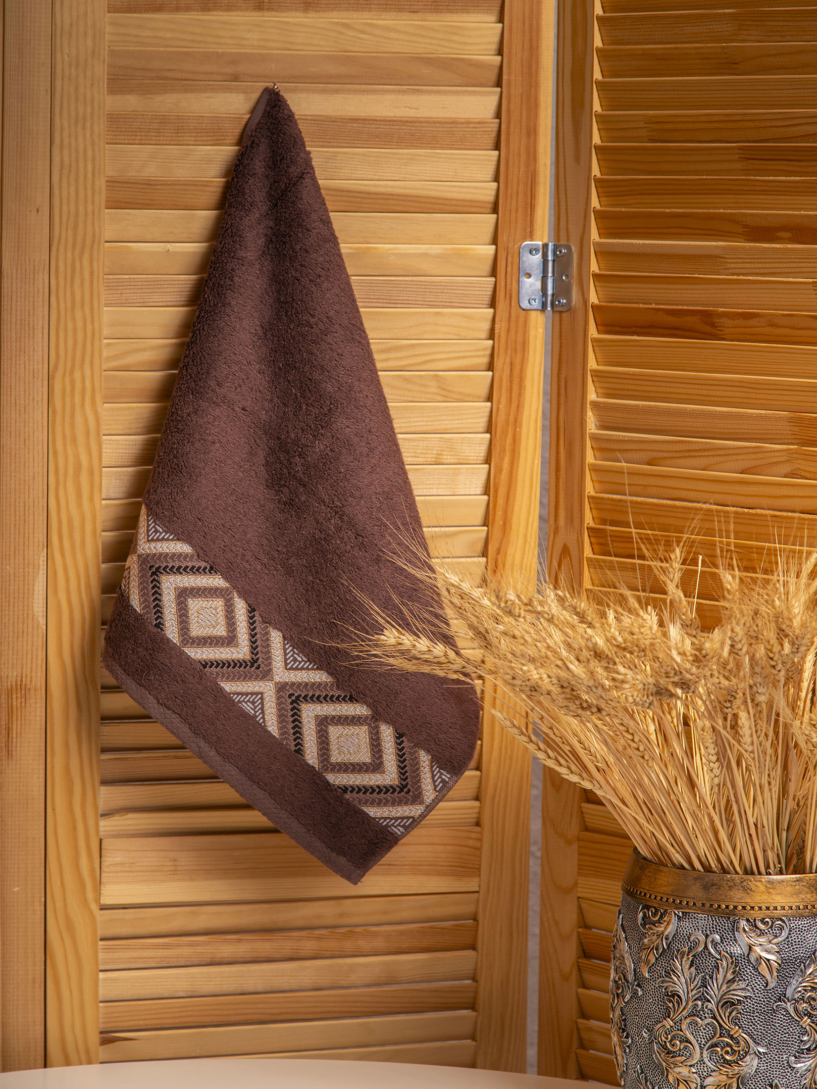 Полотенце ДИАМОНД коричневое