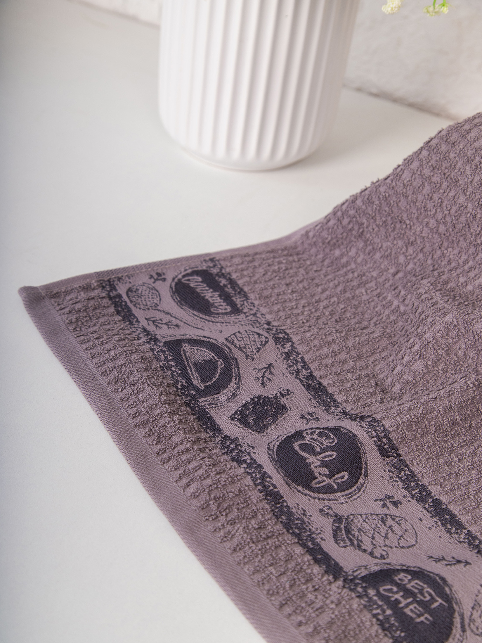 Кухонное полотенце ШЕФ темно-серое