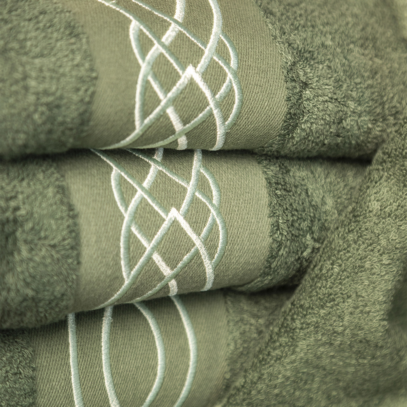 Полотенце ЛЮКСУРИ темно-зеленое