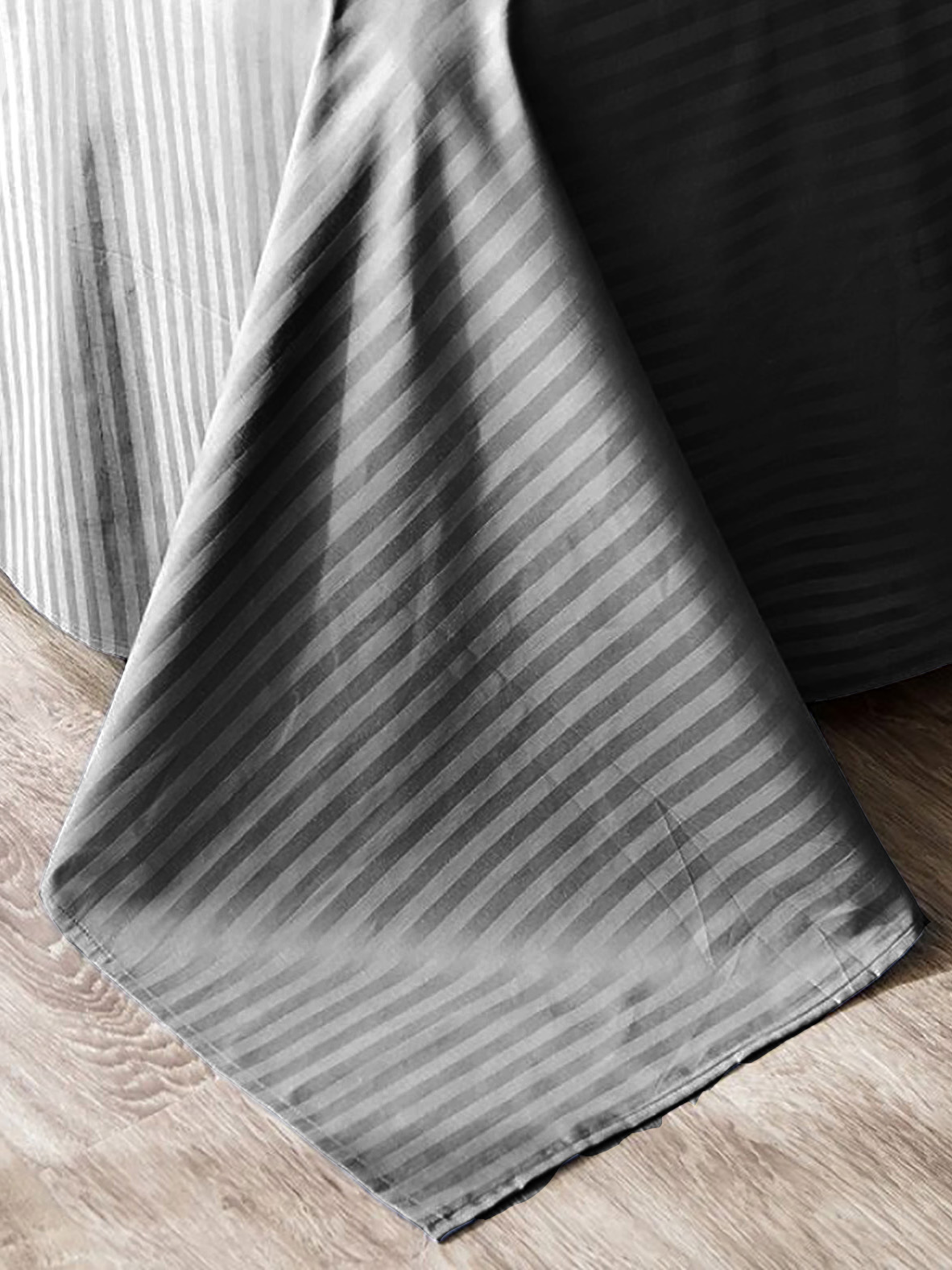 Комплект постельного белья Сатин-Страйп мокрый асфальт 18-4005