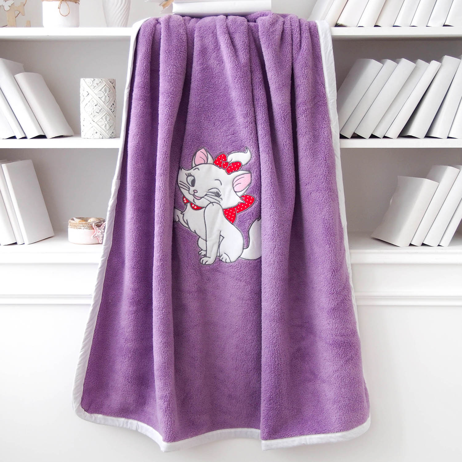 Детский плед КОШКА 100х120см сиреневый