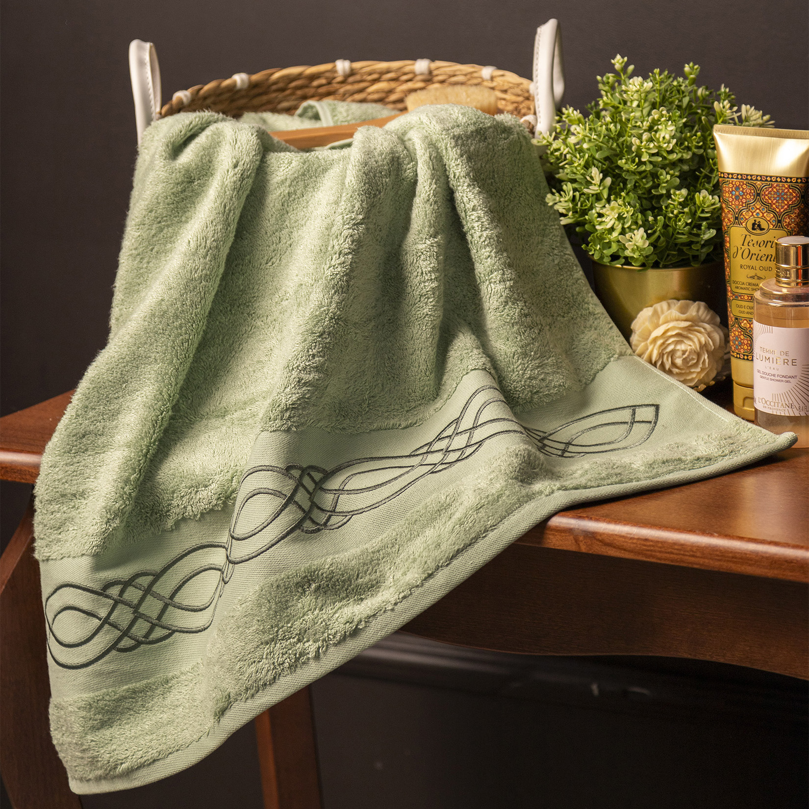 Полотенце ЛЮКСУРИ светло-зеленое