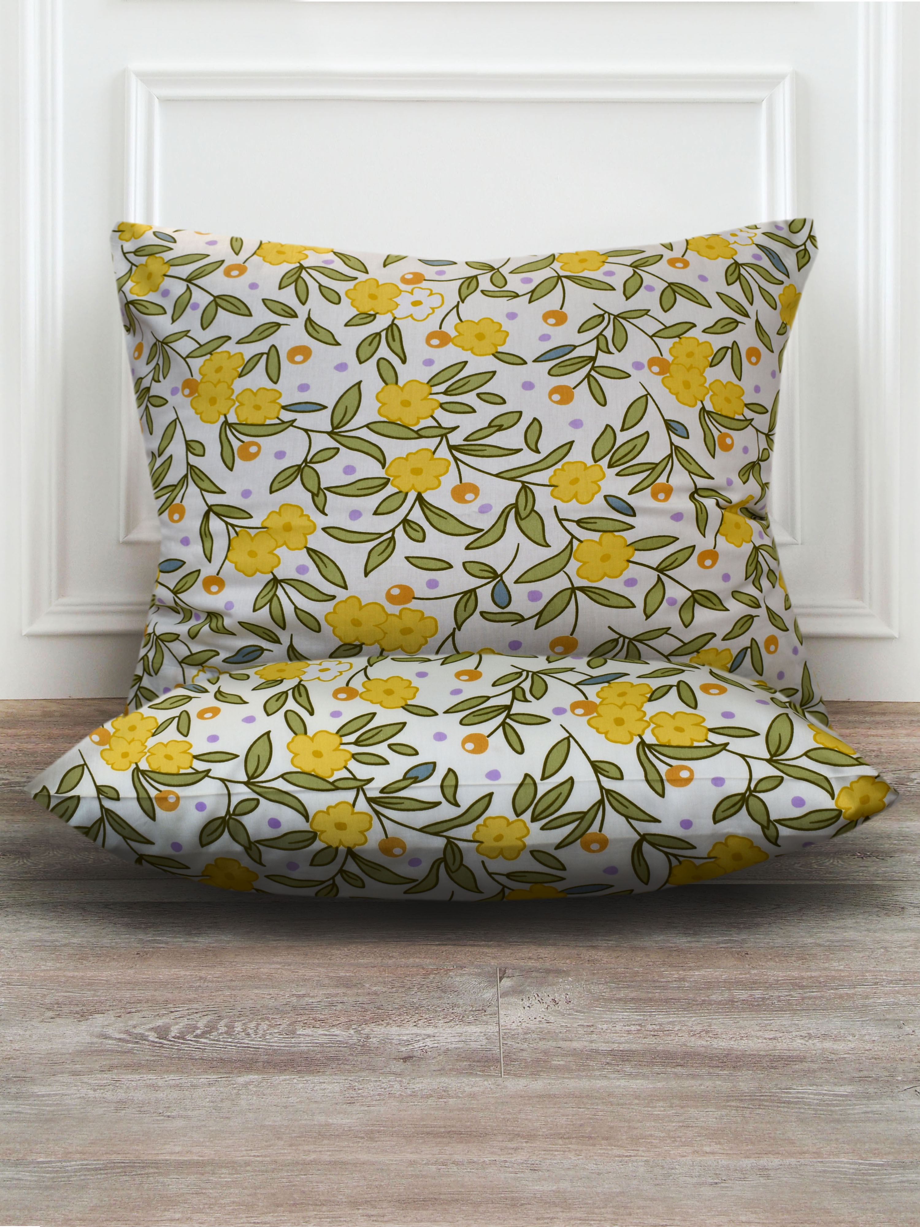 Набор наволочек Сатин-Комфорт бело-желтые 17-19