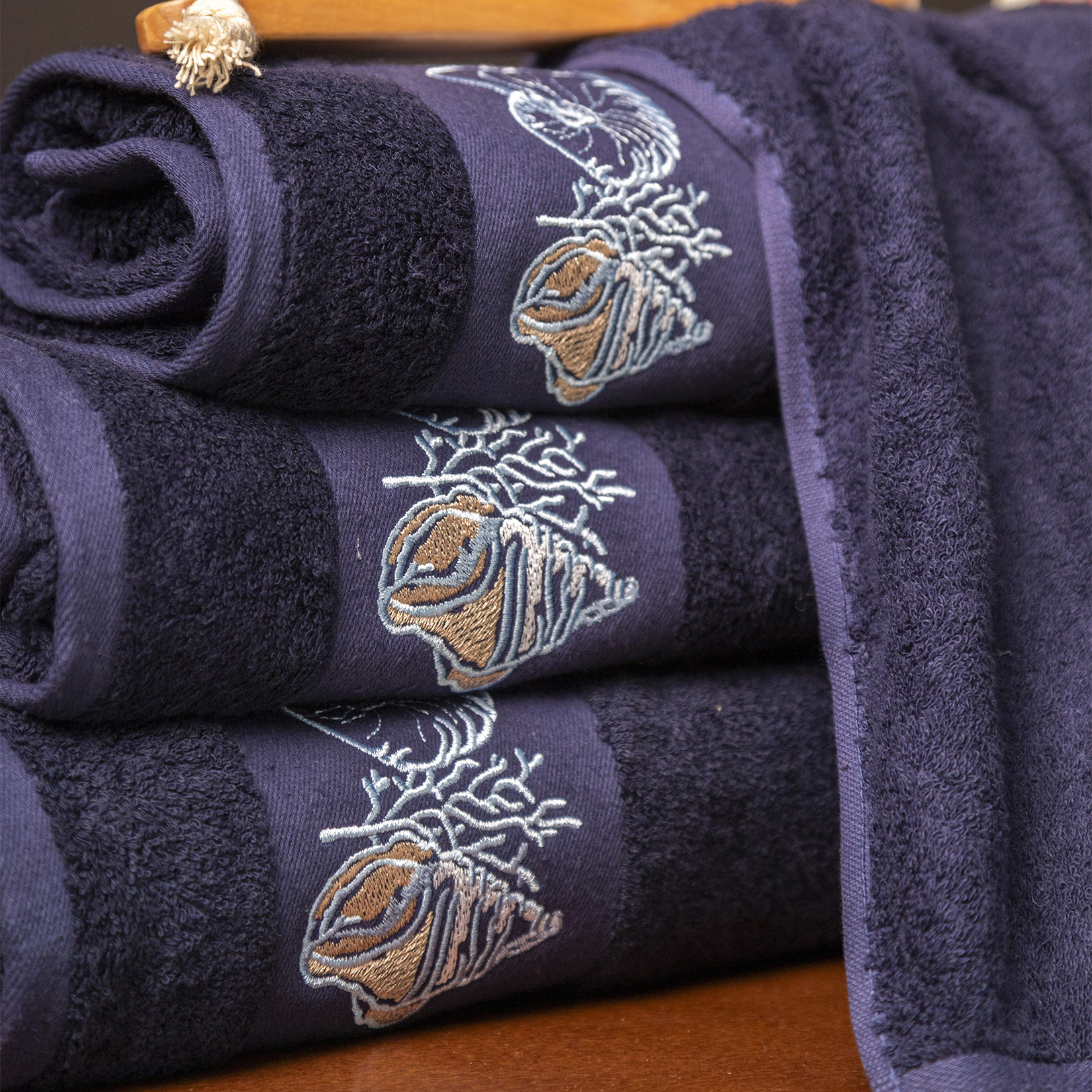 Полотенце СИ ШЕЛЛ темно-синее