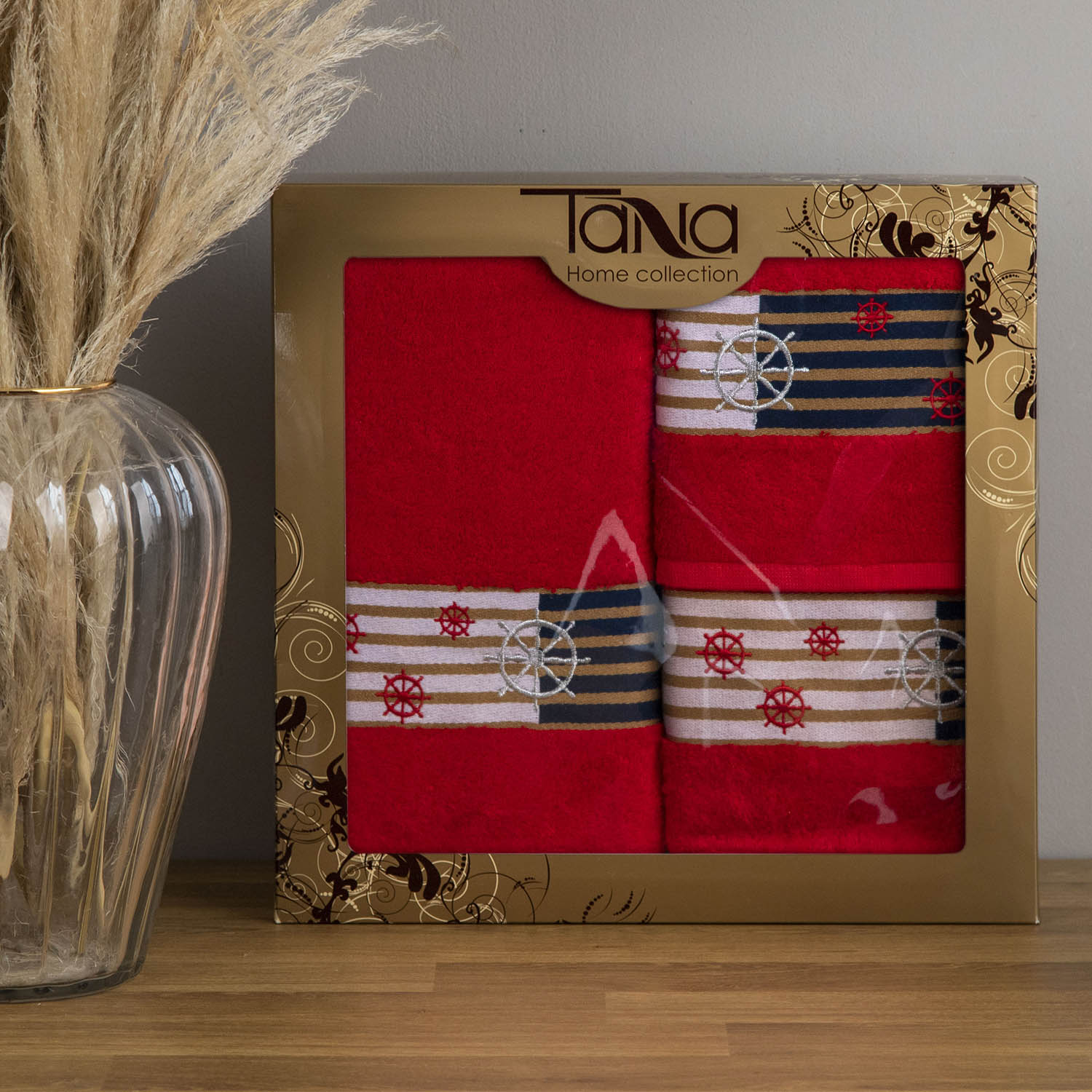 Набор полотенец КАЛИПСО красный из 3х