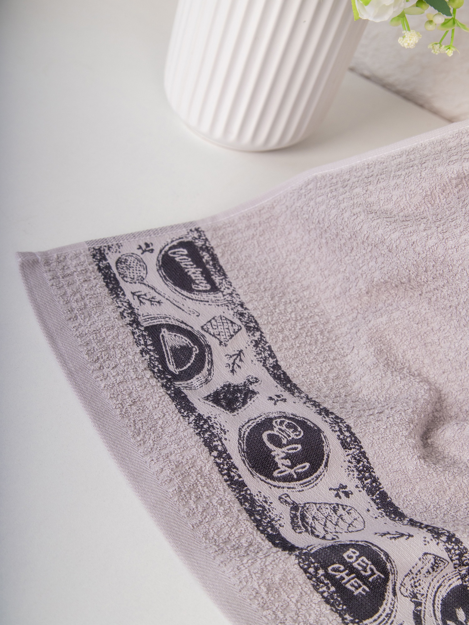 Кухонное полотенце ШЕФ светло-серое