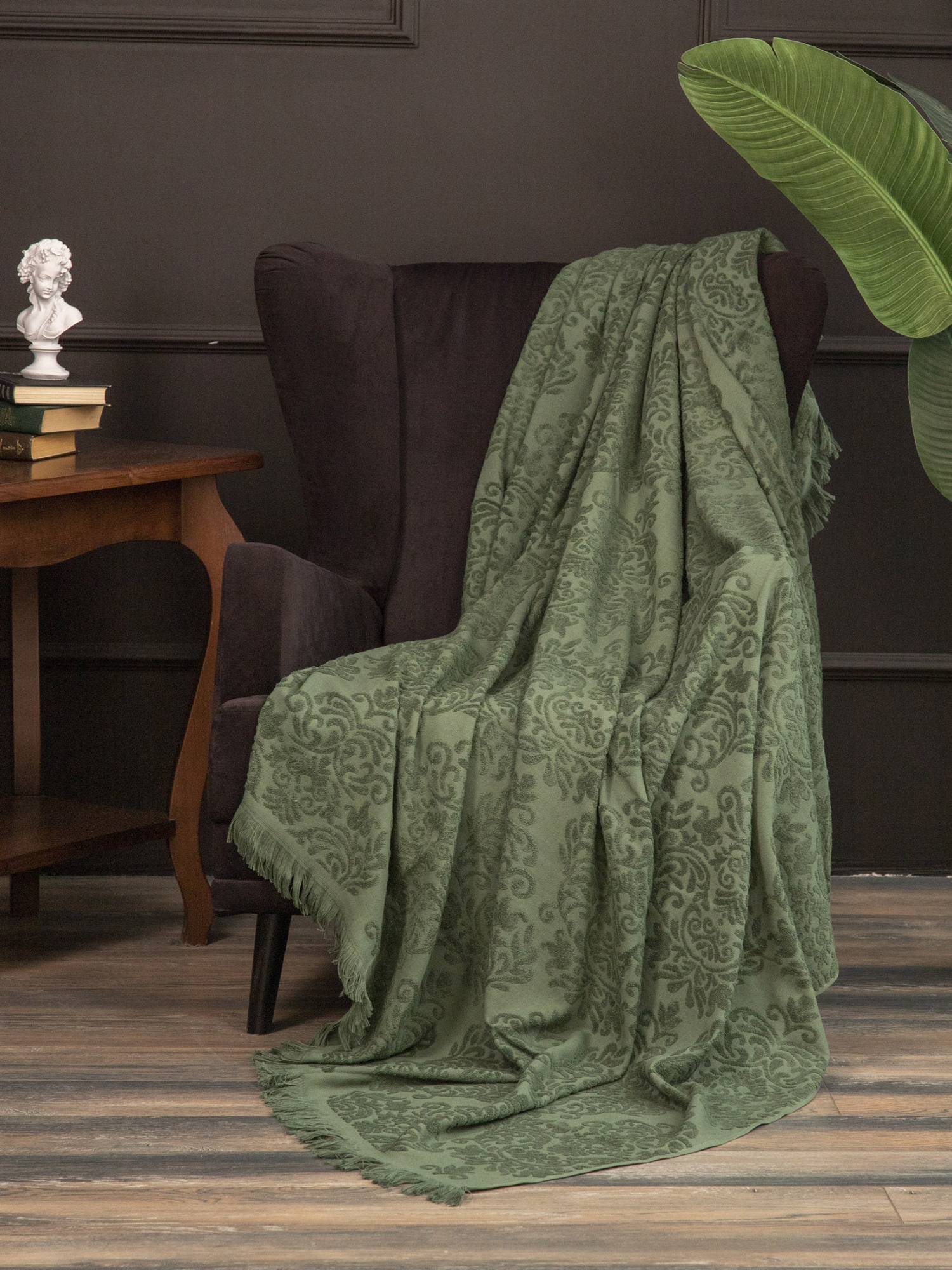 Простыня махровая АЛЬФРЕДО зеленая